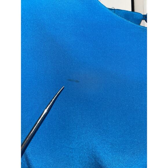 Diane Von Furstenberg DVF Turquoise Aqua 100% Silk Shell Blouse Vintage Medium - Picture 7 of 7